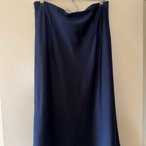 J Crew Gwyneth Navy Slip Skirt - Size L